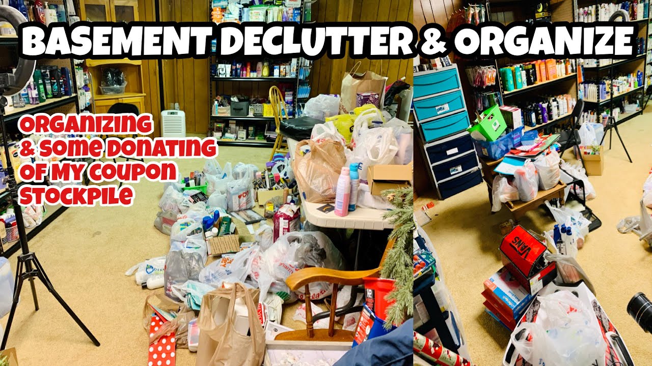 EXTREME BASEMENT COUPON STOCKPILE ORGANIZING/ organizing my stockpile and cleaning up my basement