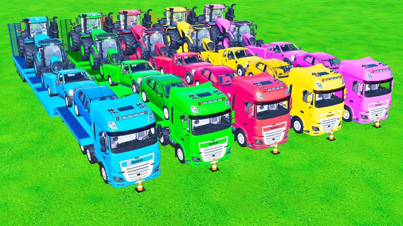 TRANSPORTING POLICE CARS, FIRE DEPARTMENT, AMBULANCE, TRACTOR WITH MAN TRUCK - FS 22#3