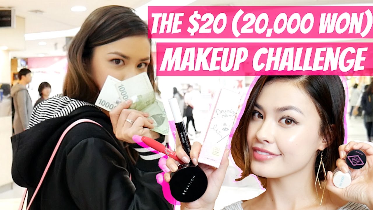 The $20 (20,000 won) Korean Makeup Challenge | Shop with Me + Full Face Under $20!