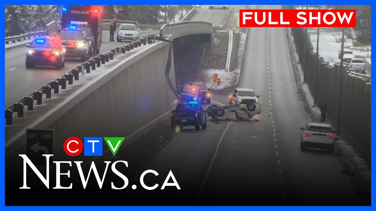Serious crash sends car falling onto road below | CTV News Calgary at 6 for April 6, 2026