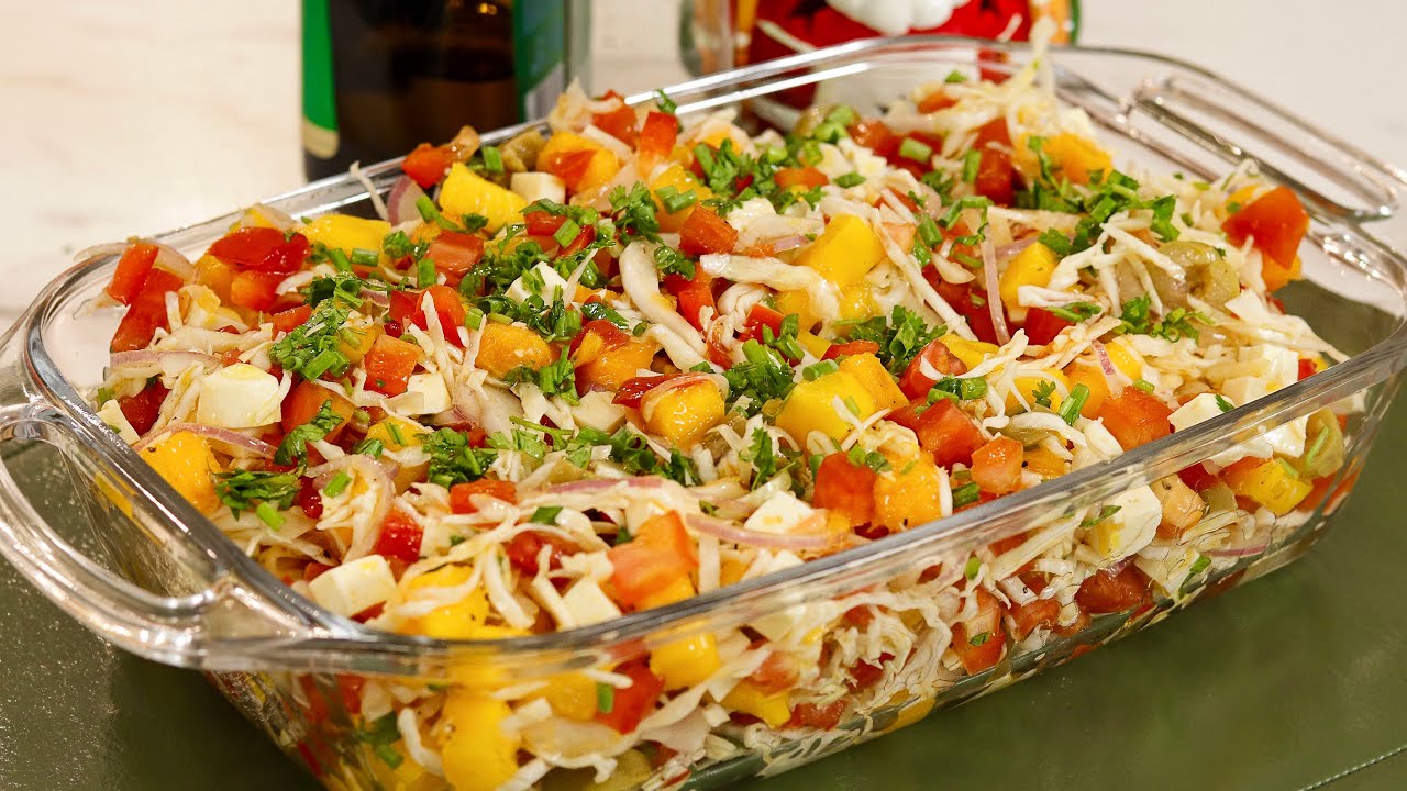SALADA LEVE DE REPOLHO PARA FESTAS E CHURRASCOS | Salada completa e deliciosa | Gabriel Freitas