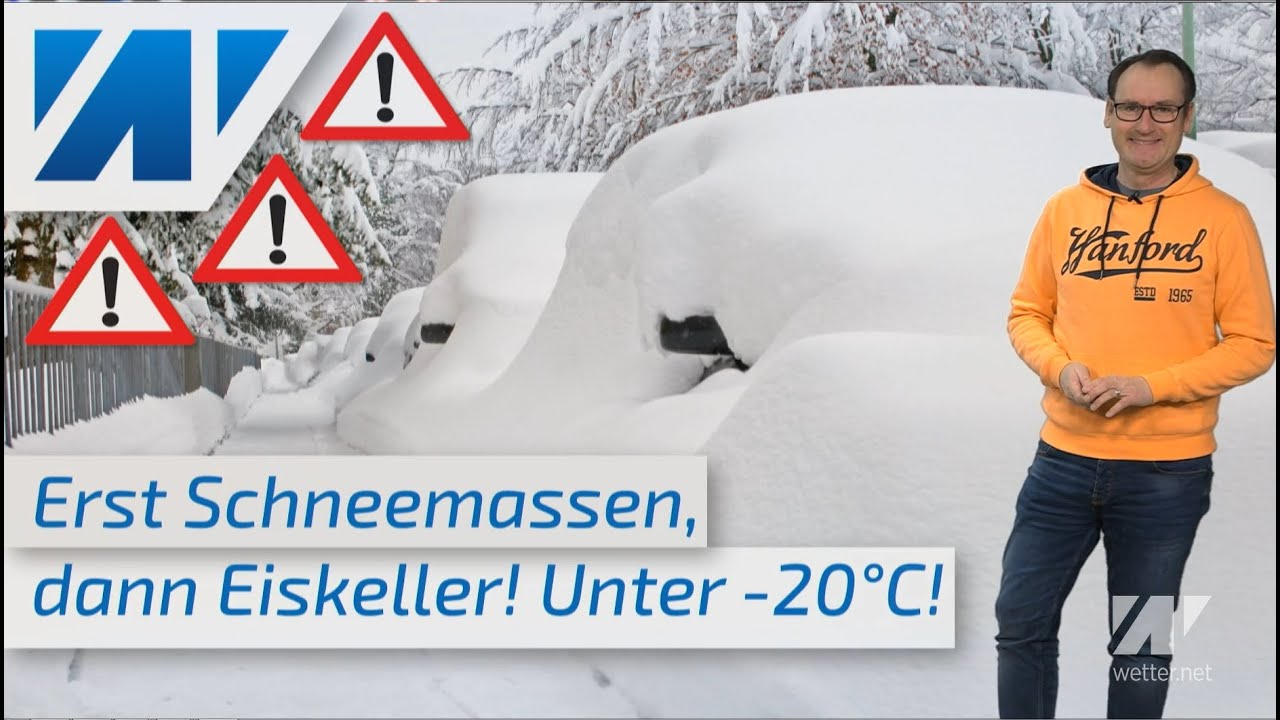 Extrem-Unwetter: Update. Es geht los: Schneemassen, Schneesturm und Eisregen. Kältepeitsche: -20 °C