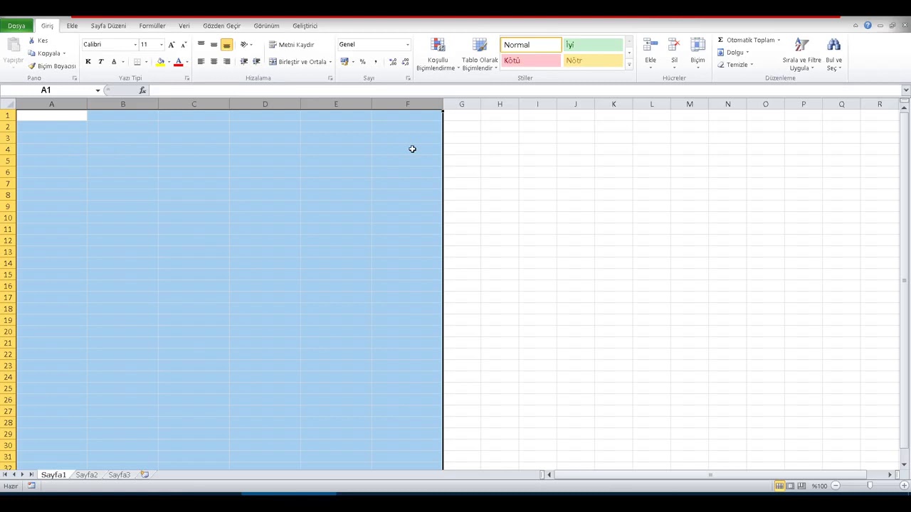 Excel Dersi 1