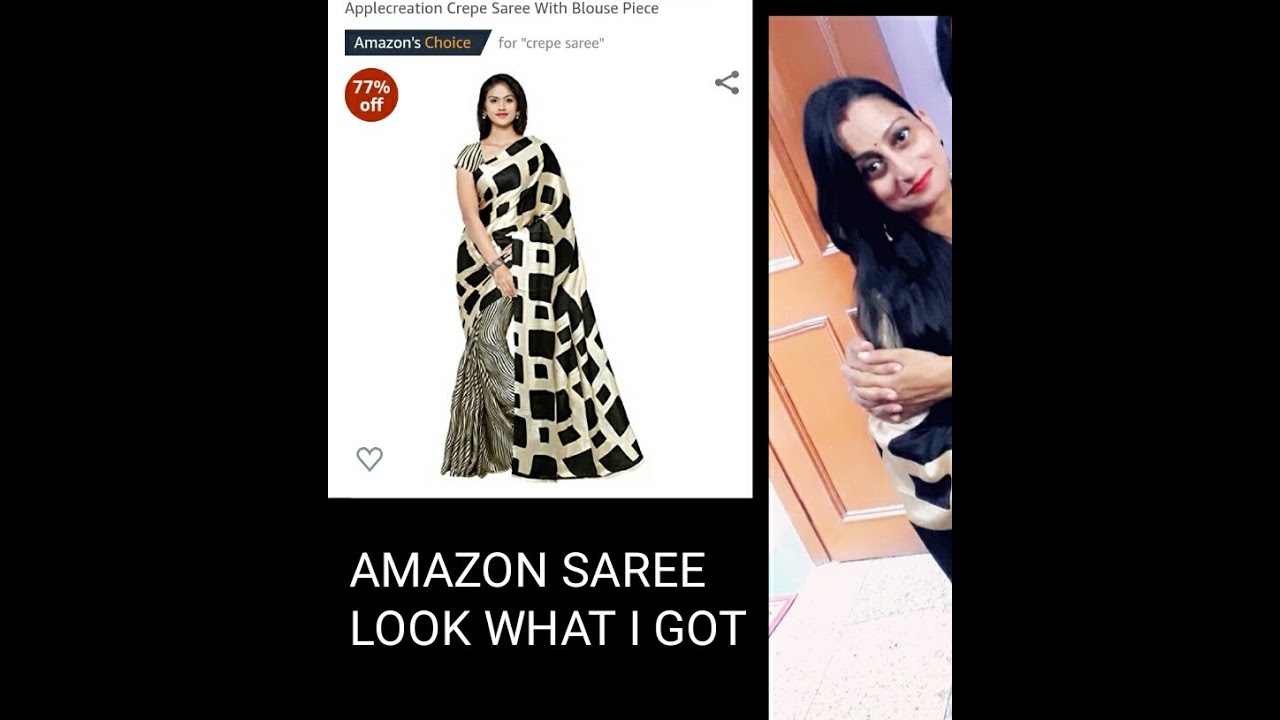 #amazonsaree #crepesaree Justify your blessings #sareereview #withSUNITA