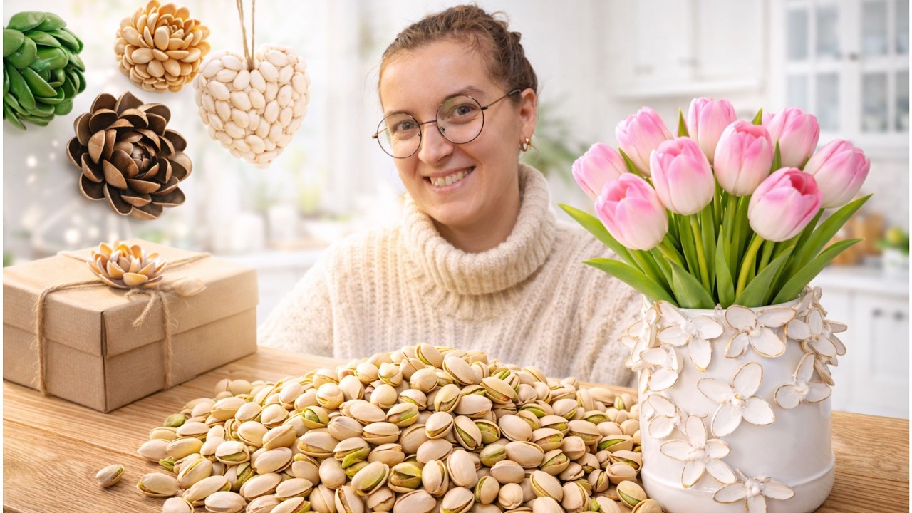 DIY Pistachio Shell Decor / How to Make Decorative Vases at Home