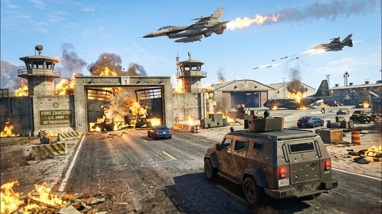 asi fue como entre en la BASE MILITAR en GTA V online
