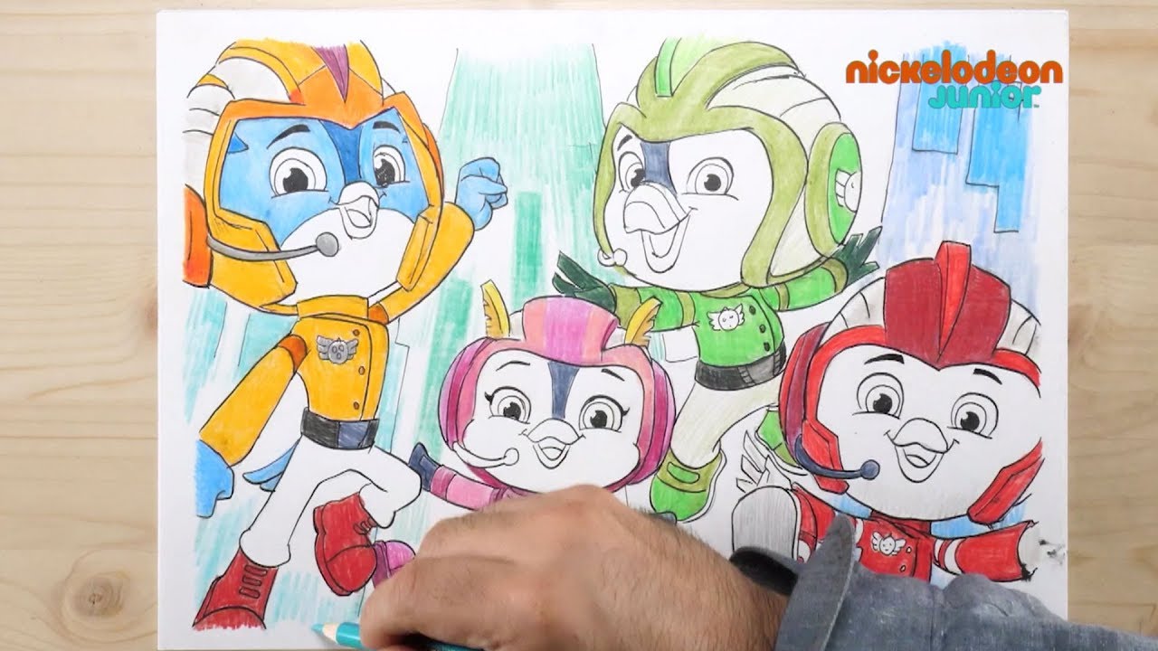 1, 2, 3… Coloriage ! | Top Wing, Toutes Ailes Dehors  | L'étoffe des héros | NICKELODEON JUNIOR