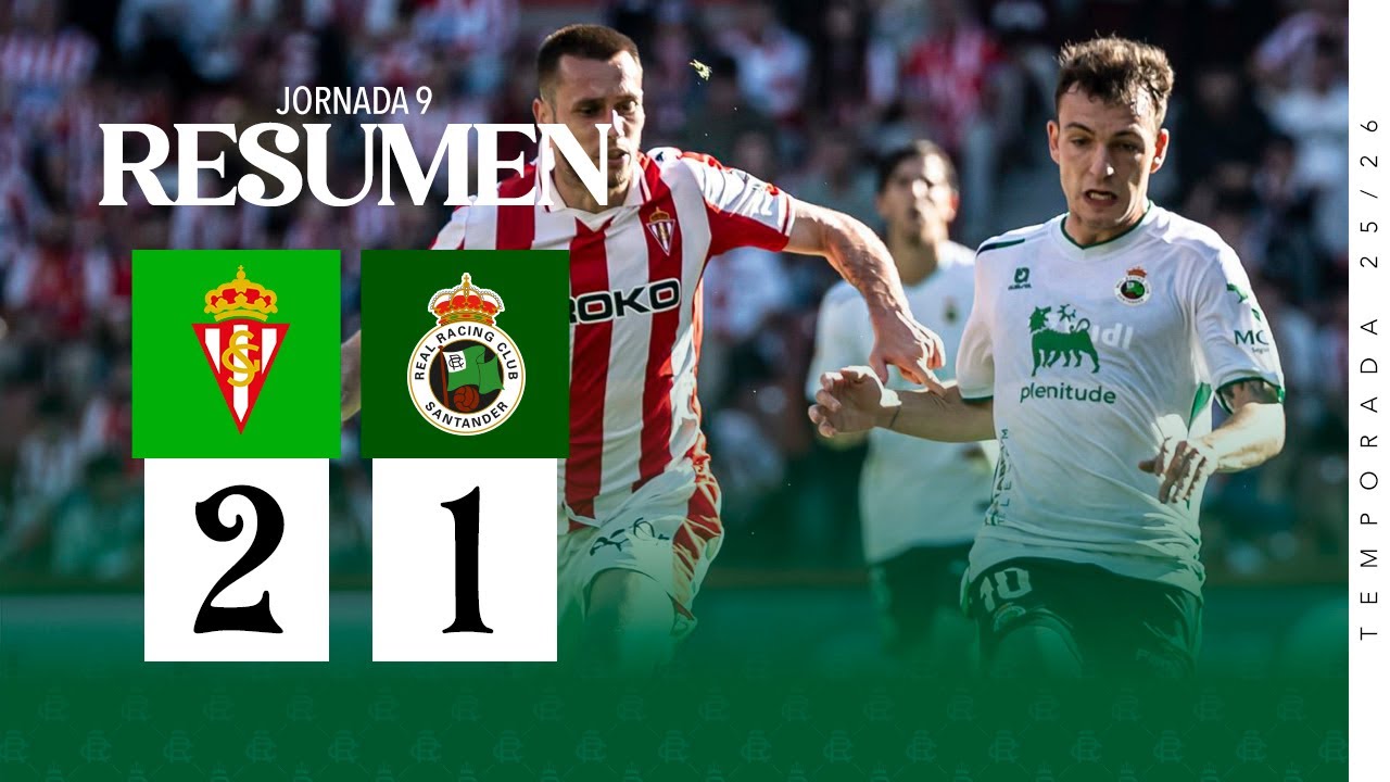 RESUMEN ı Real Sporting 2-1 Real Racing Club ı Jornada 9 | Temporada 25/26 #laligahypermotion