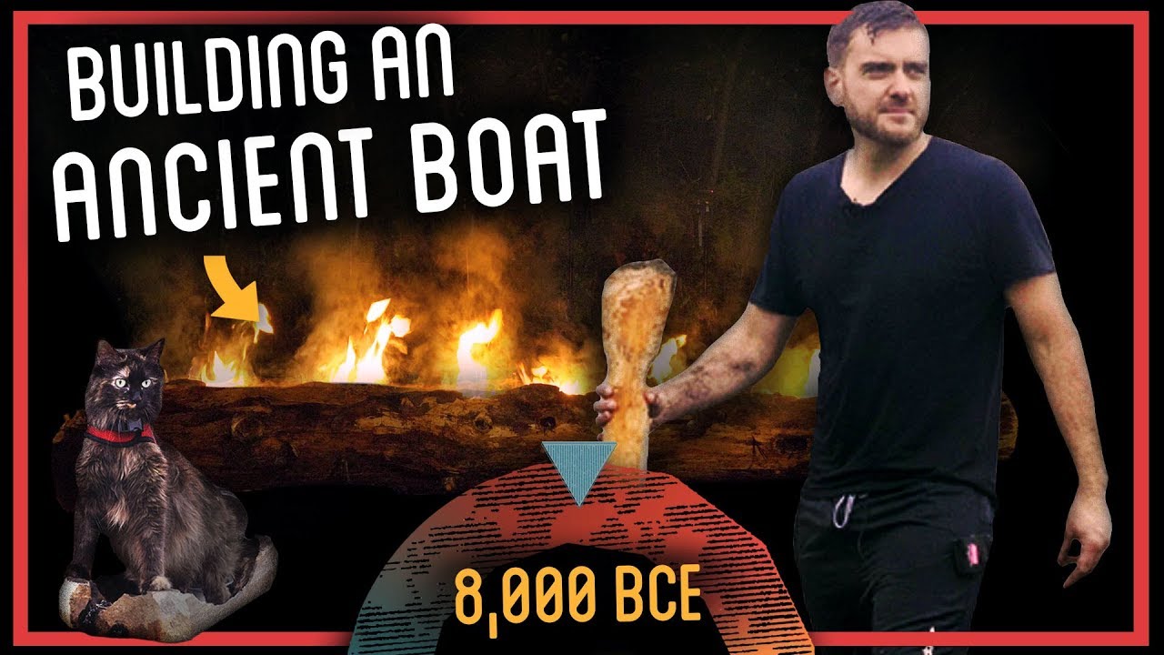 Making a Stone Age Dugout Boat with Fire