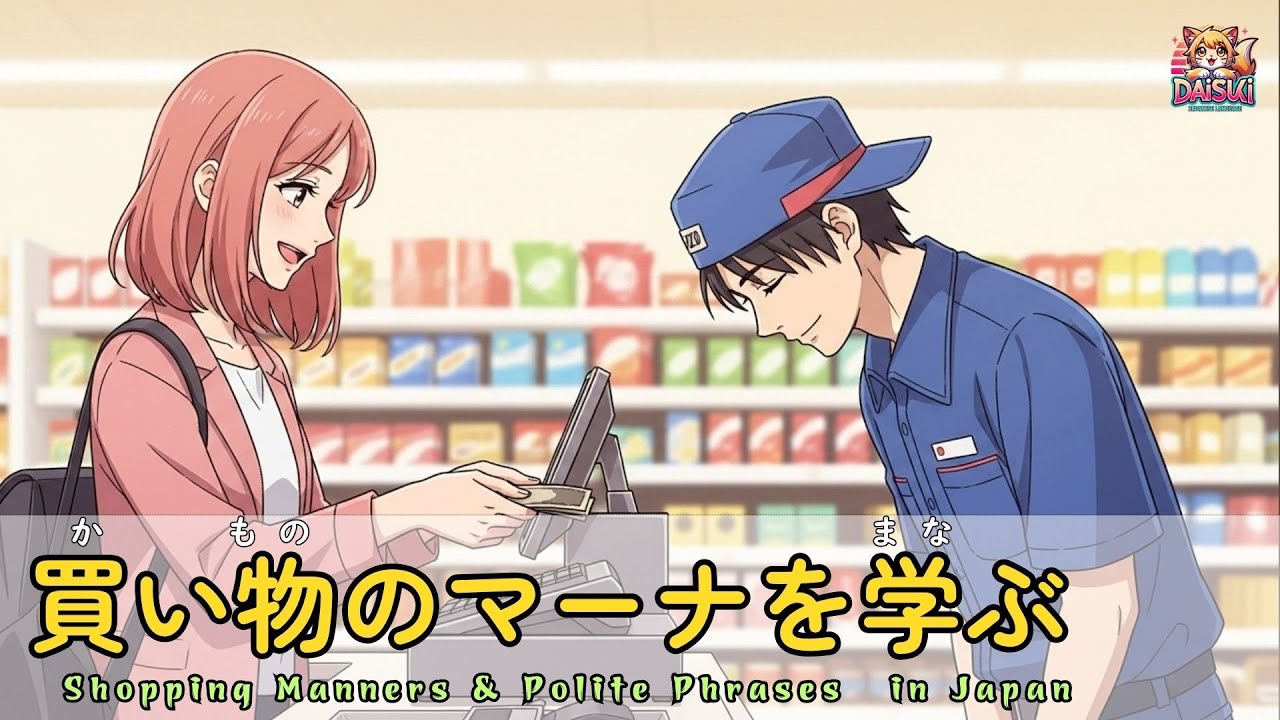 🛍️ 日本の買い物マナーと会話 💬｜Shopping Manners & Polite Phrases in Japan｜Japanese Listening Practice JLPT N5–N