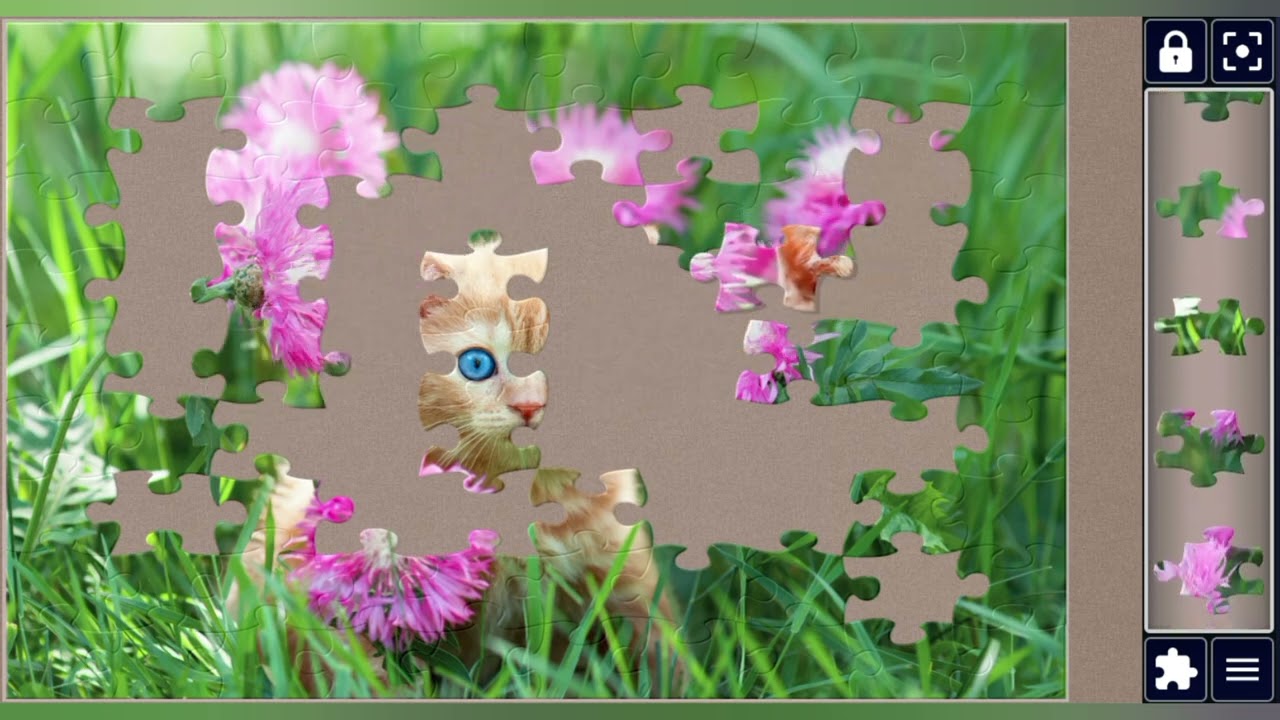 Cute Little Kitten in Flower Meadow😺🌺🪷🪷🧩 beautiful jigsaw puzzle 🧩//@jigsawpuzzle45