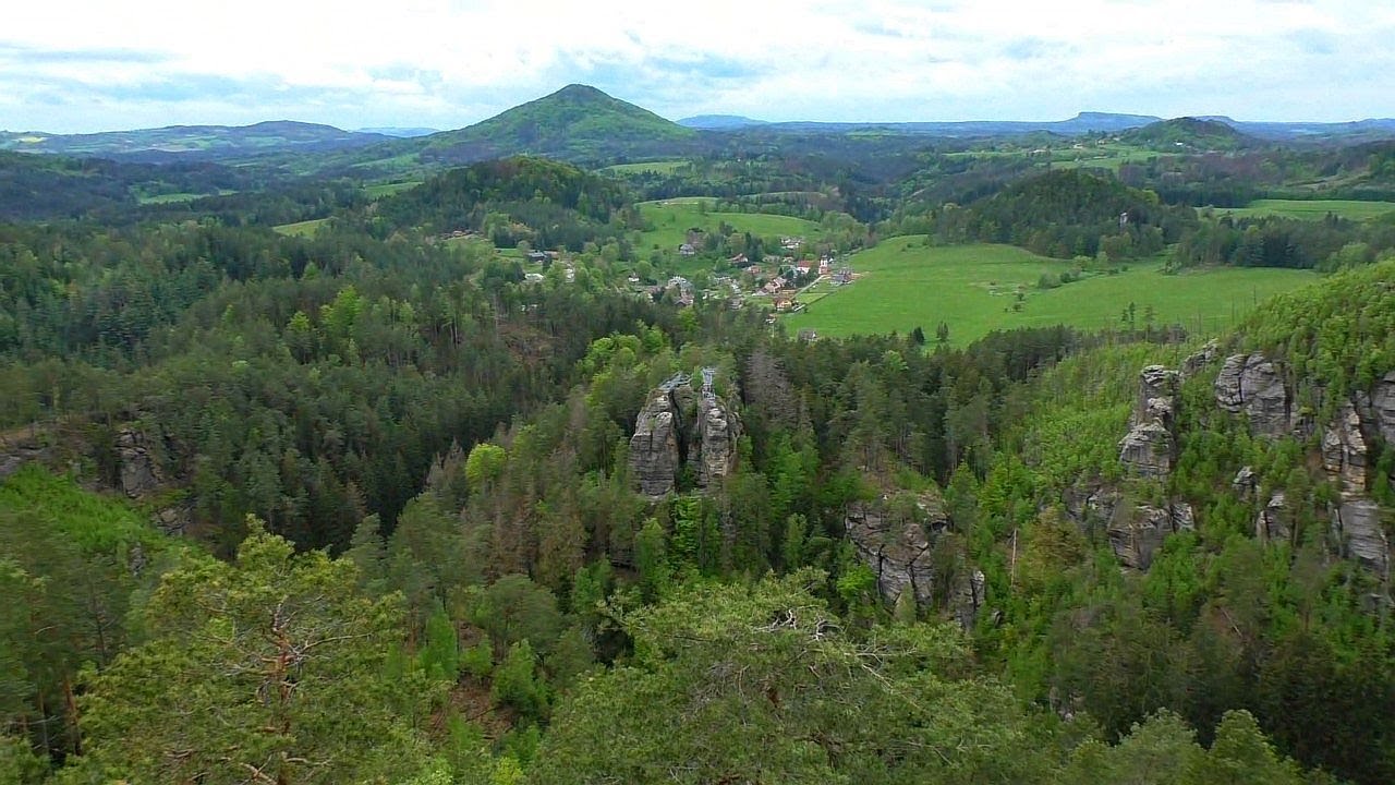 Aussicht Kreuzberg Rennersdorf und ehemalige alte Aussichten bei Dittersbach / Böhmische Schweiz