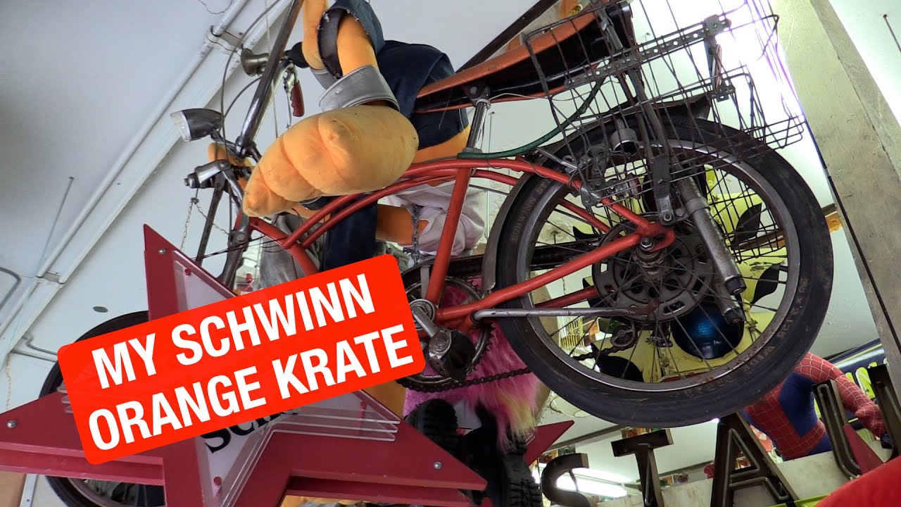 Мой ВИНТАЖНЫЙ ОРАНЖЕВЫЙ КОРЗИНА Schwinn Sting-Ray!