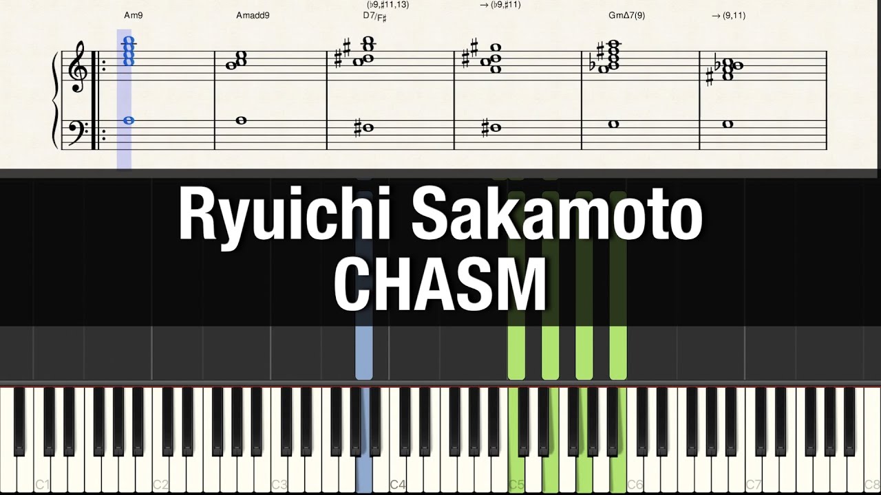 Ryuichi Sakamoto - CHASM (piano tutorial & sheet)