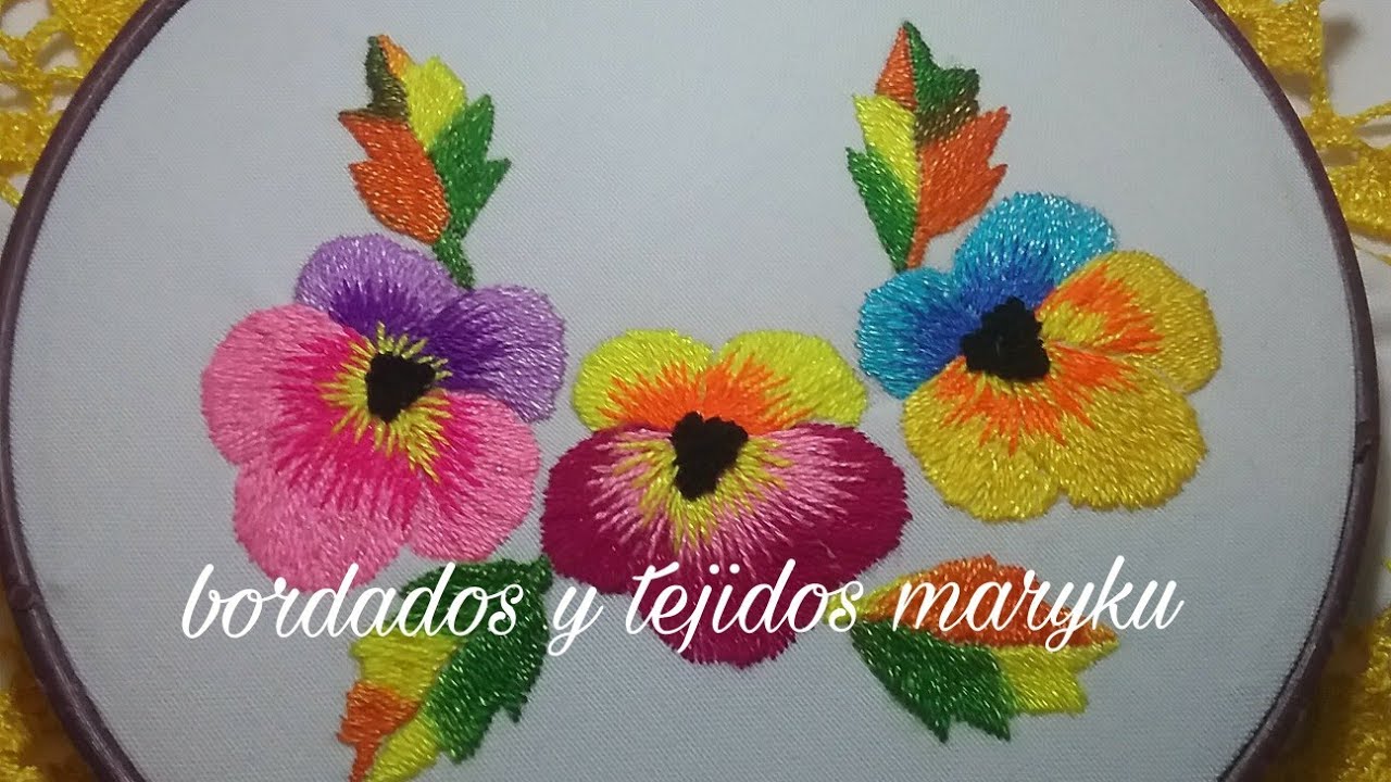 BORDADO   FLOR   PENSAMIENTO
