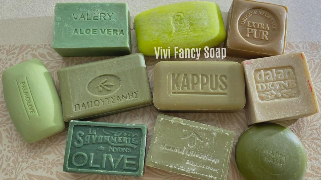 ASMR Soap Cutting/Dry Soap Cutting ASMR/Satisfying Sound ASMR/No Talking/Olive Oil Soaps💚🟢🤎🟤