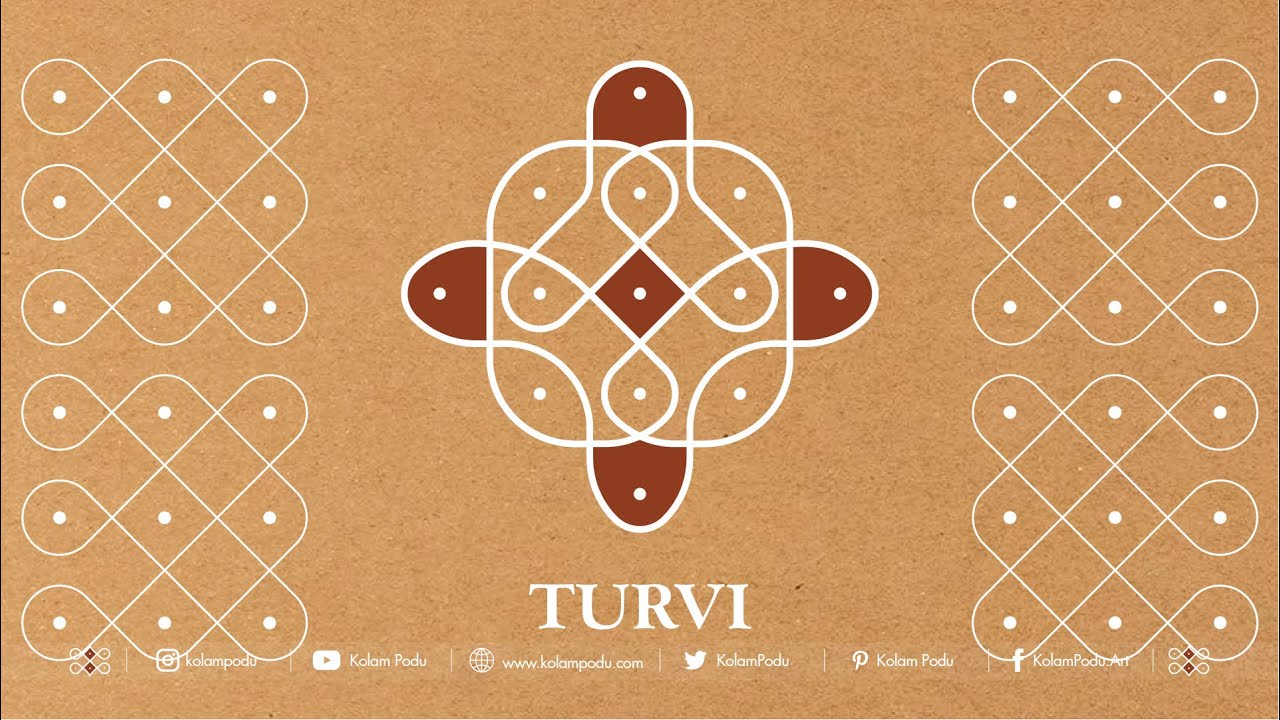Kolam with dots design | Kolam in 2 minutes | Rangoli | Muggulu | Turvi | Beginner