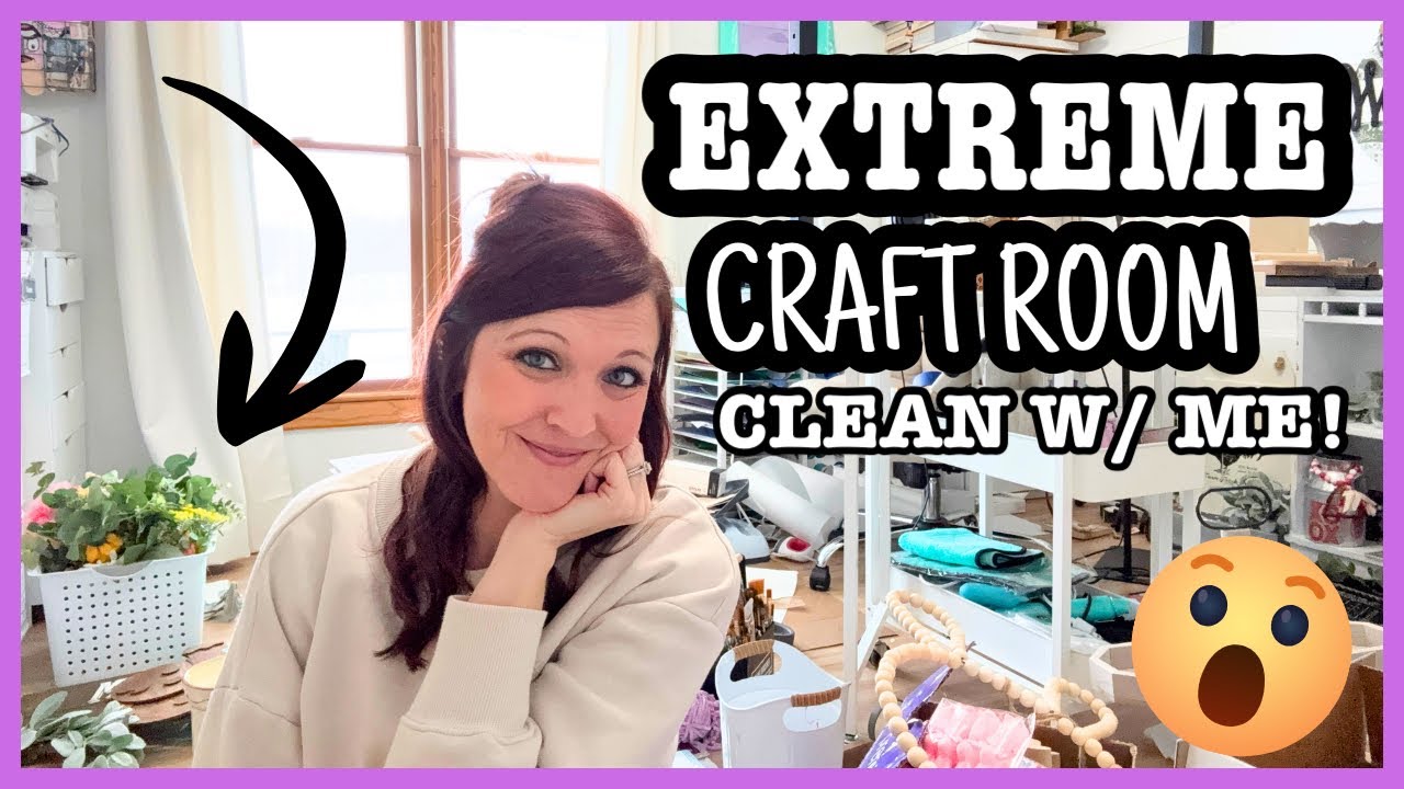 🤯 I CAN'T BELIEVE IT GOT THIS BAD!! EXTREME CRAFT ROOM DECLUTTER AND CLEAN WITH ME!