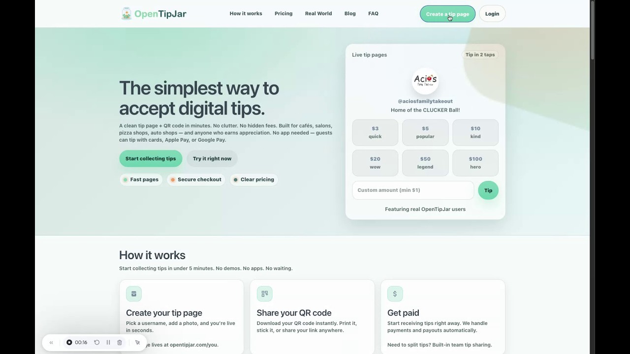 How to Set Up a Digital Tip Jar in Under 5 Minutes (OpenTipJar Tutorial)
