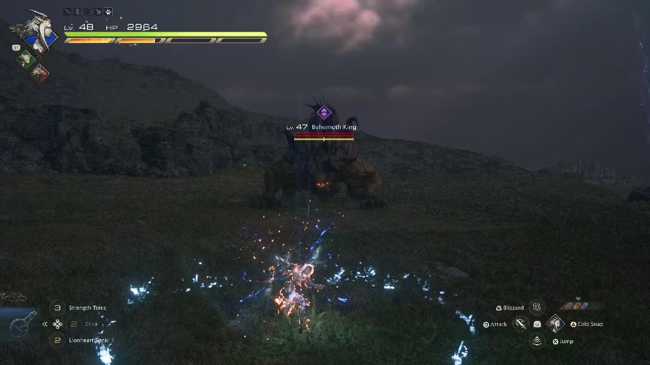 Behemoth King rank S notorious mark hunt, no healing items - FINAL FANTASY XVI