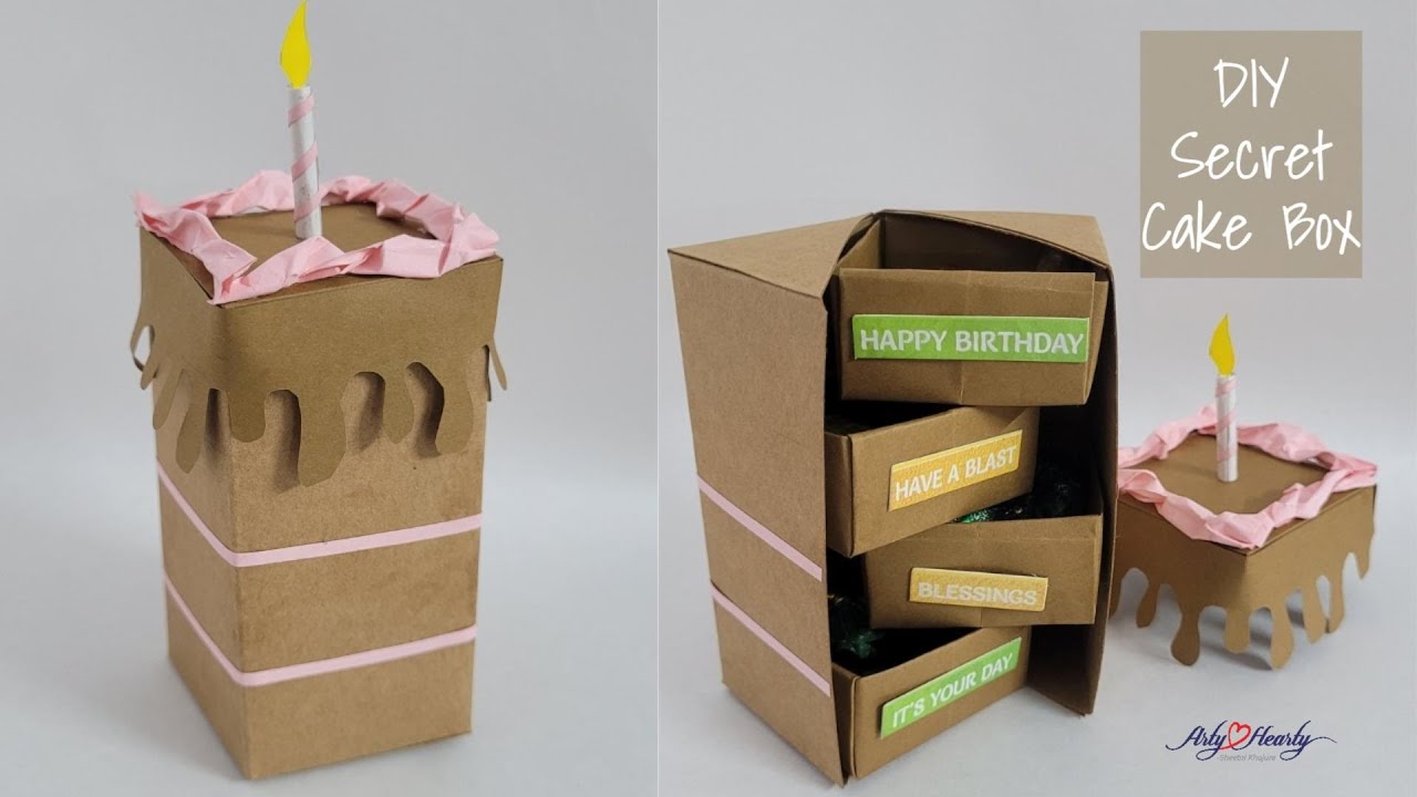 This Cake box has a secret...| DIY Secret Cake box| Surprise Gift Idea| Birthday gift| Stepper box