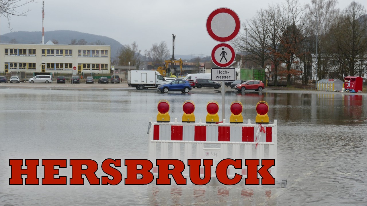 Hochwasser in Hersbruck: Die Pegnitz tritt &uuml;ber die Ufer (Februar 2026)