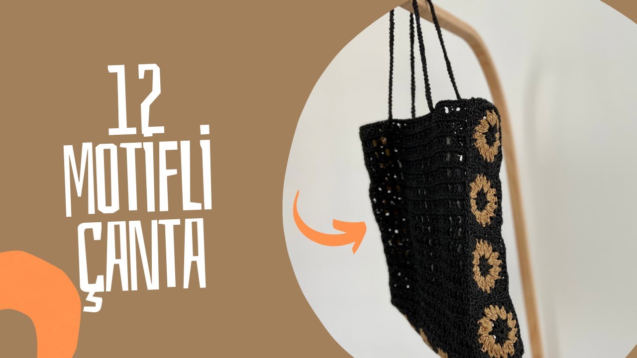 ÇOK SEVİLEN 9 MOTİFLİ ÇANTAYI 12 MOTİFTEN YAPTIM ÇOK ŞIK OLDU 🤩 KAĞIT İPTEN ÇANTA 💼 #crochetbag
