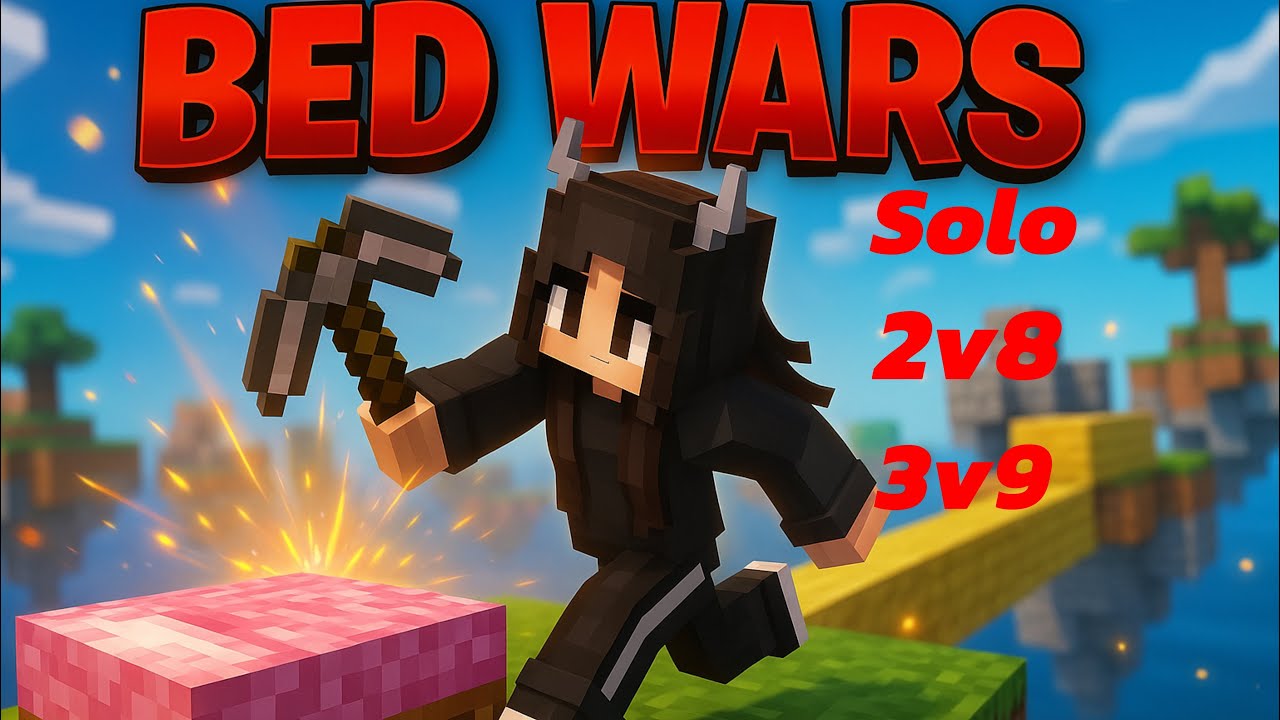 Играю в bed wars (solo,2v8,3v9)