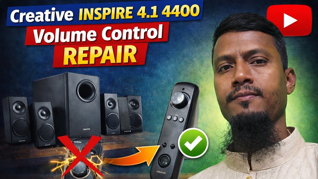 Creative inspire 4.1 4400 volume Control Repair | Created by Afjal Hossain