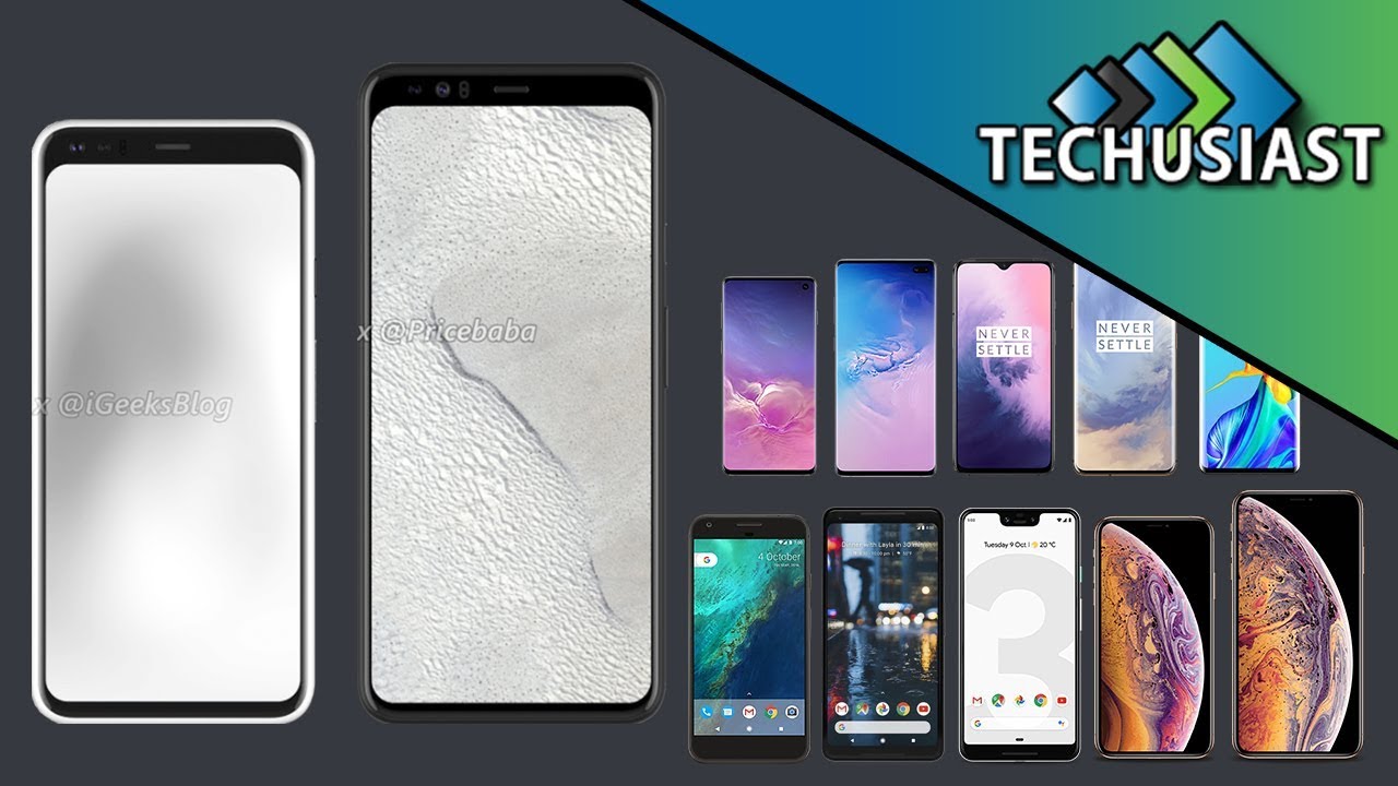 Google Pixel 4 and Pixel 4 XL size comparison with Apple, Samsung, Huawei and more