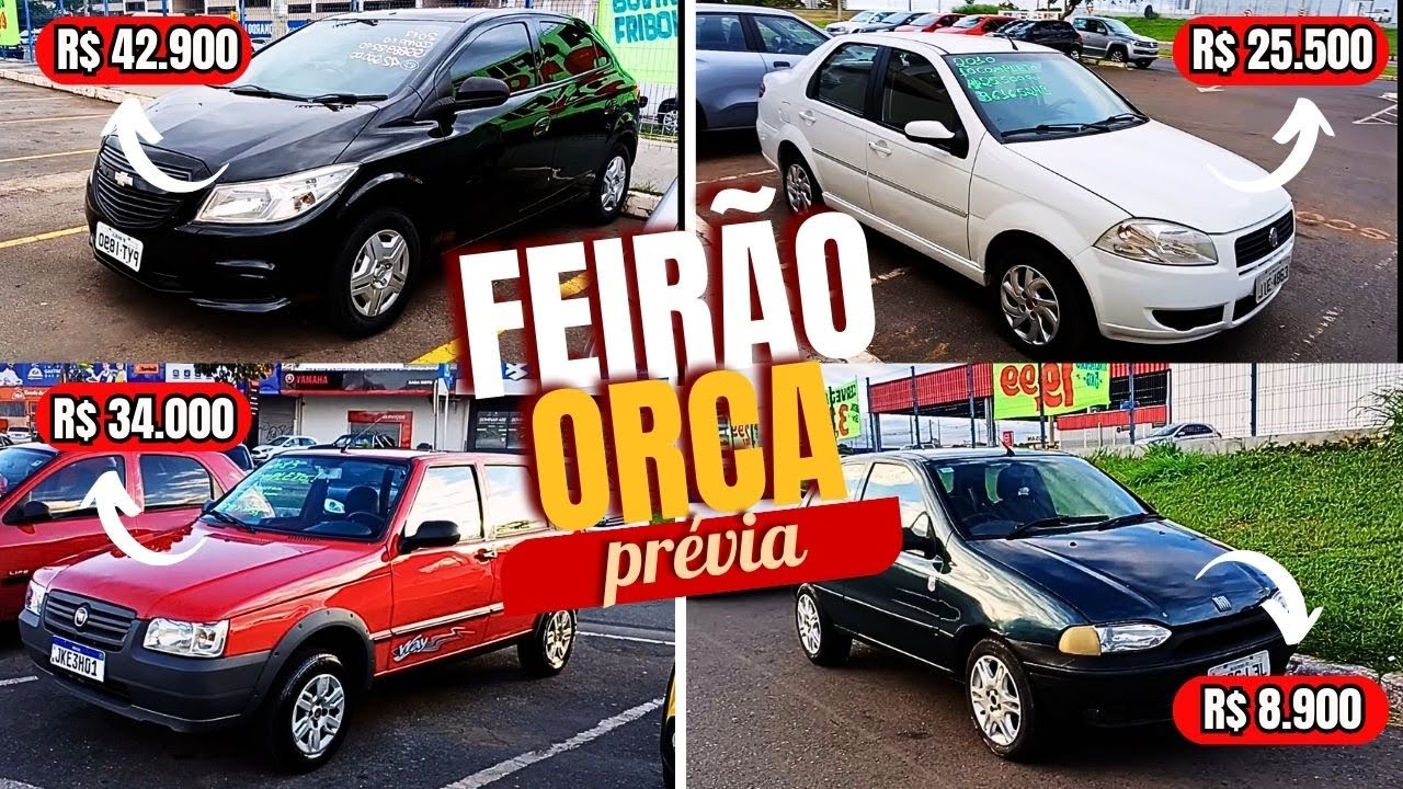 🔴 Prévia Exclusiva do Feirão Orca 🚗💥 Carros Usados de R$8MIL a R$90 MIL 💰🔥 Não Perca!