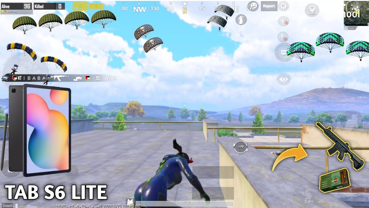 Samsung Tab S6 Lite Pubg ERANGLE SMOOTH + 60 FPS GAMEPLAY🔥 4 Finger + No Gyro | Tab S6 Lite Pubg
