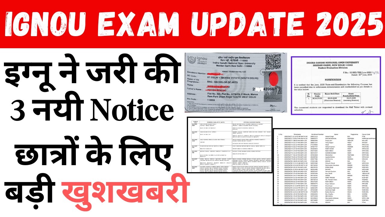 (Breaking News) IGNOU Released 5 Imp. Updates For All Students | Assignment New Guidelines_Admission