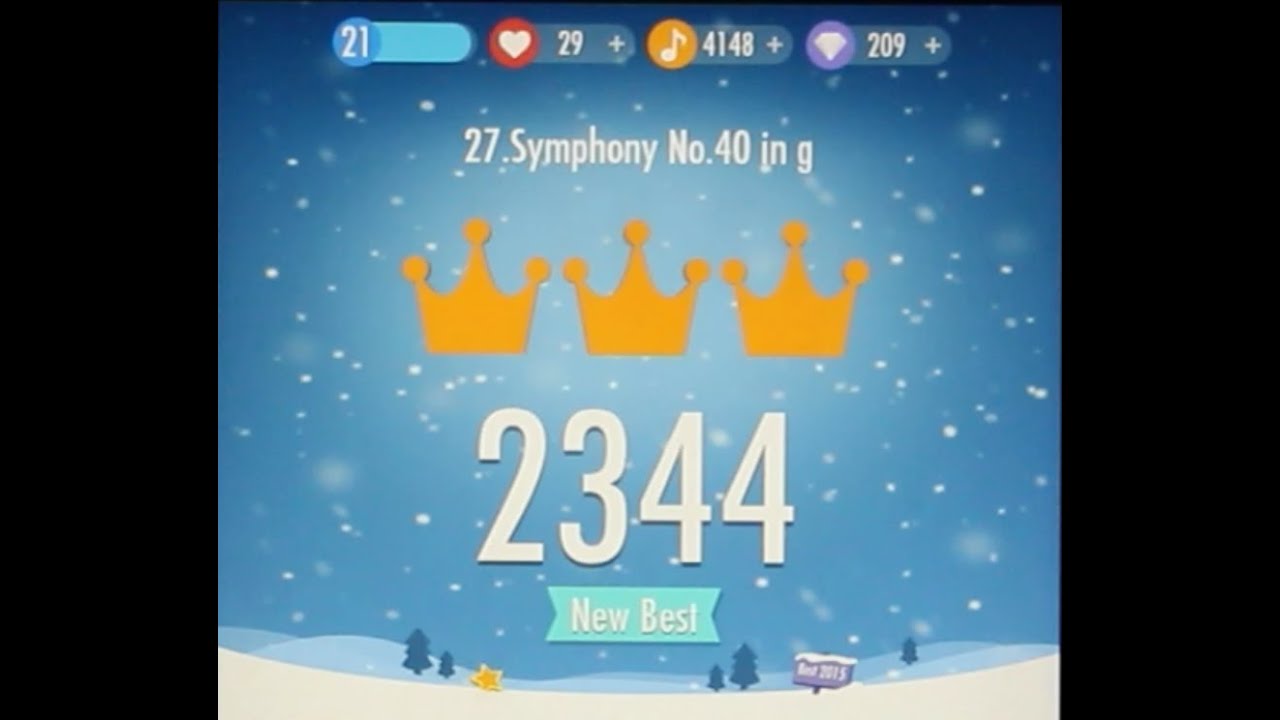 Piano Tiles 2 Symphony No.40 in G Mozart High Score 2344 Piano Tiles 2 Song 27