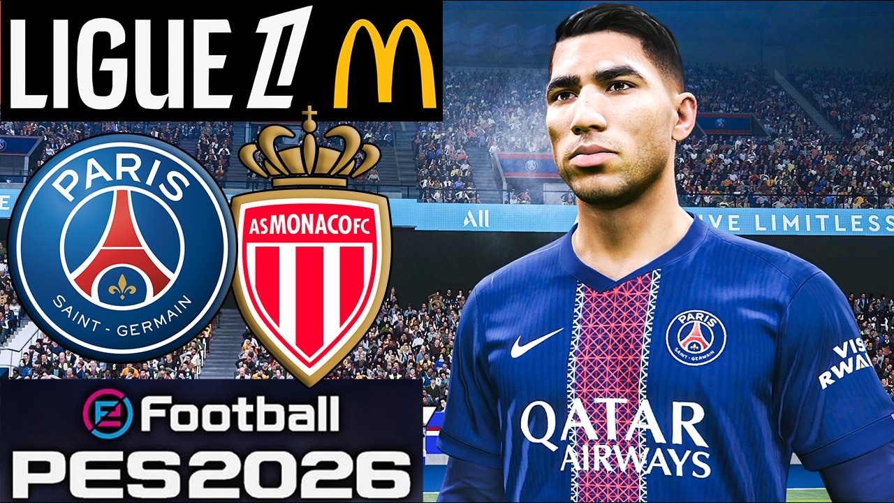 Paris Saint-Germain vs AS Monaco | Ligue 1 | 06 Mars 2026 | PES 2026 MOD