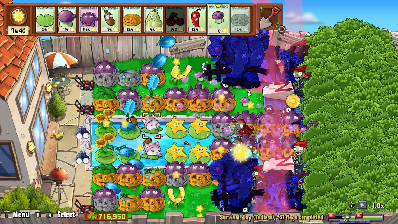 PvZ replanted survival endless 40 flags tutorial part 2