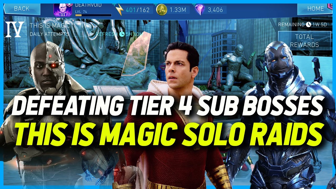 Injustice 2 Mobile | Defeating Tier 4 Sub Bosses | This is Magic Solo Raids