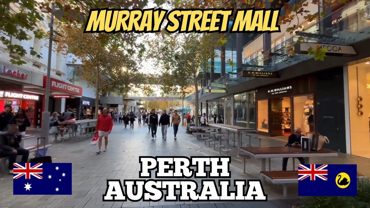 Exploring Perth Australia: City Walking Tour Along Murray Street Mall July 2024