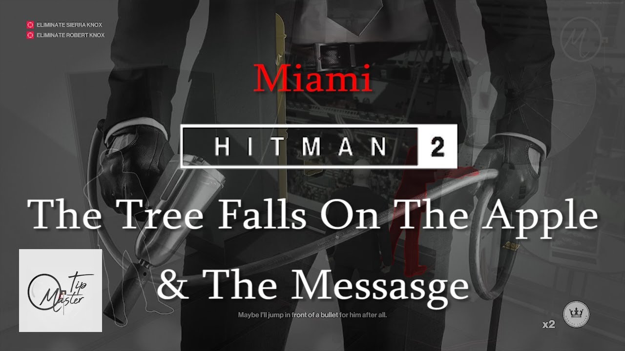 Hitman 2 - Miami - The Tree Falls On The Apple & The Message Walkthrough guide