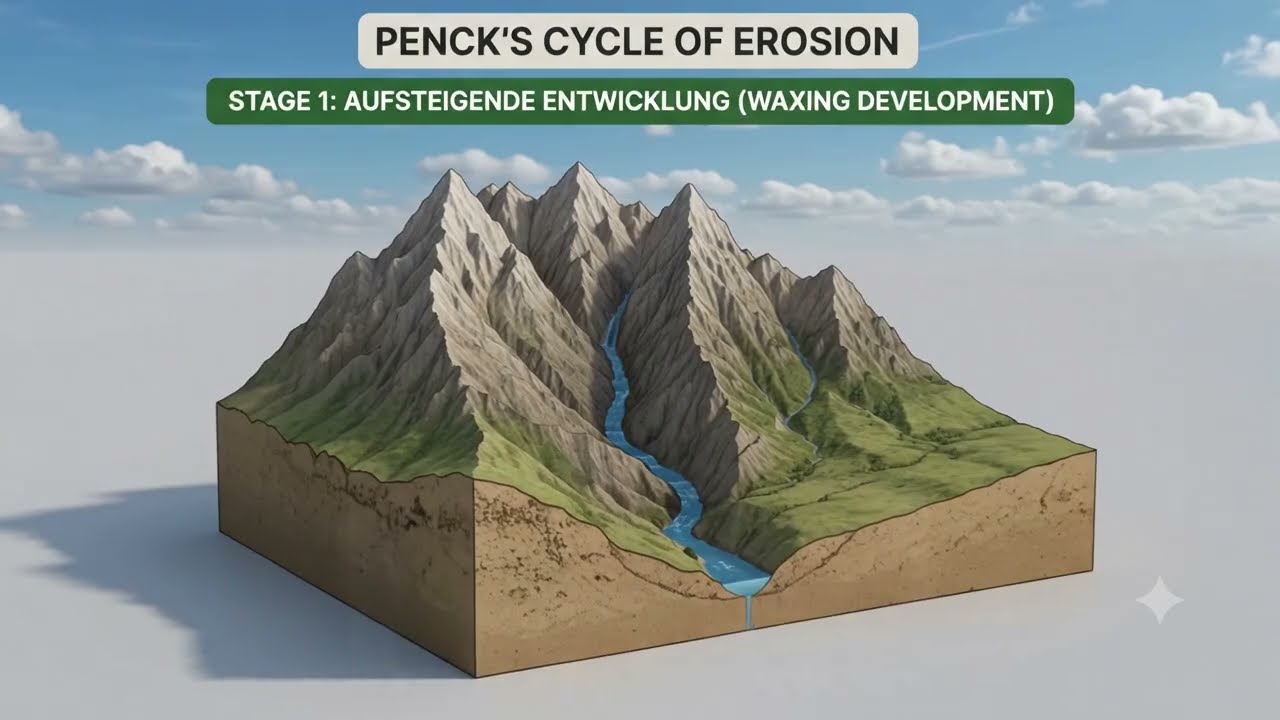 Stages in Penck's Cycle of Erosion