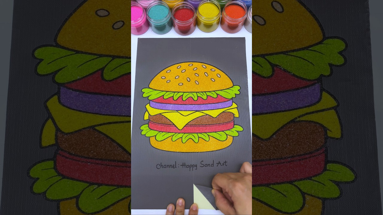 Sand Art Painting 🍔 Satisfying #shorts