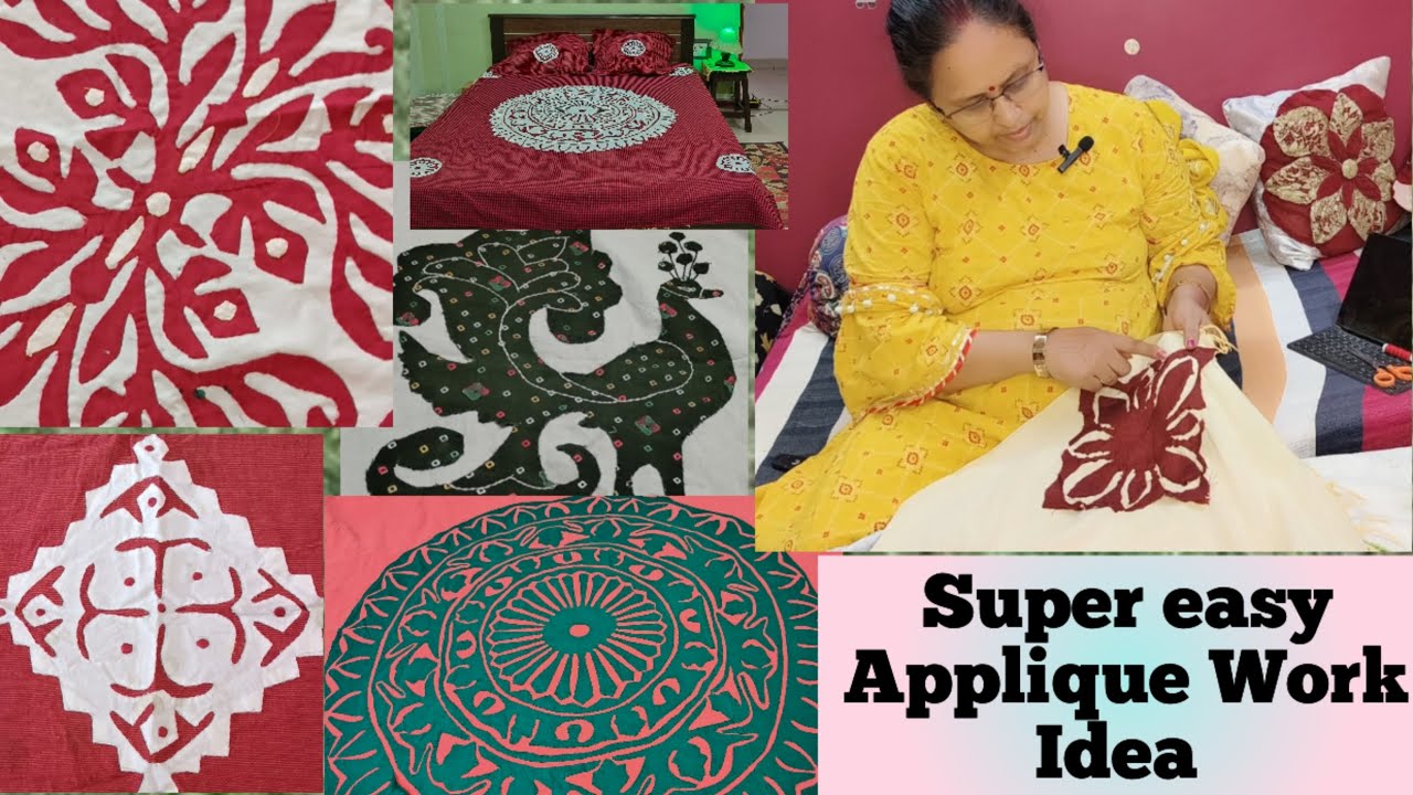 Easy process to start Applique Work with fabric cutting कपड़े पर एप्लिक वर्क कैसे शुरू करें #easydiy
