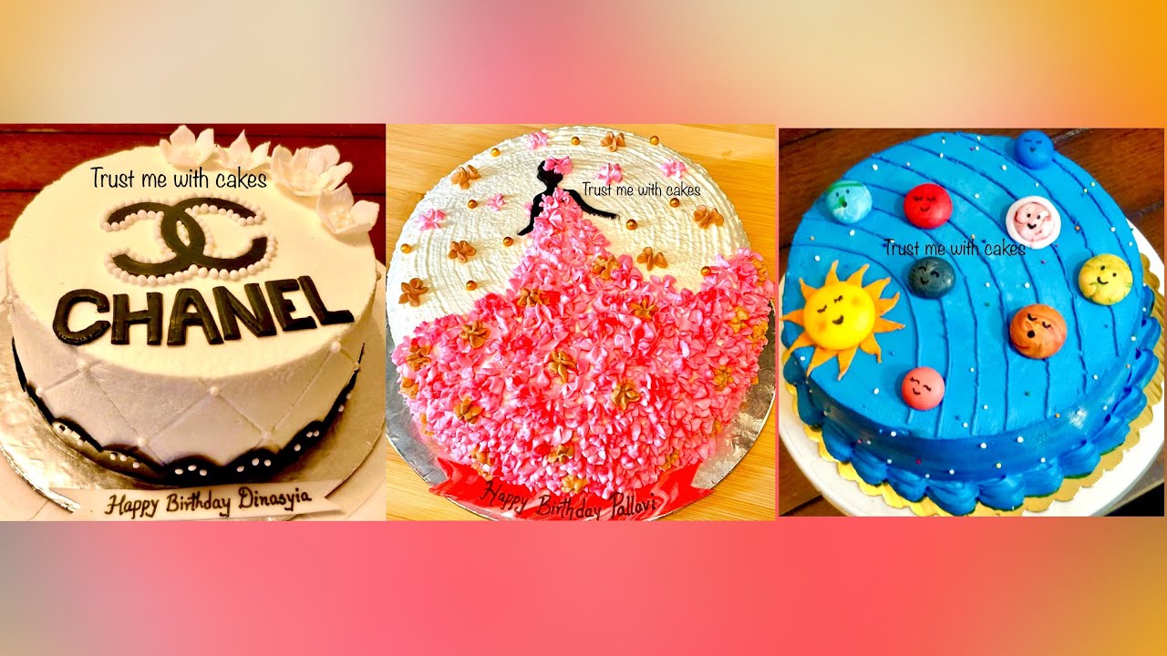 3 cake decor tutorials for girls|Chanel theme cake|Flare dressed lady cake| Solar system theme cake