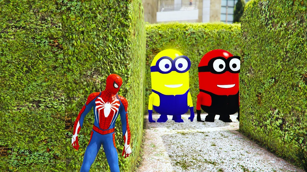 GTA 5 Epic Ragdolls RED SPIDERMAN VS RED MINION VS GREEN MINIONEuphoria Physics & Funny Fails EP 10