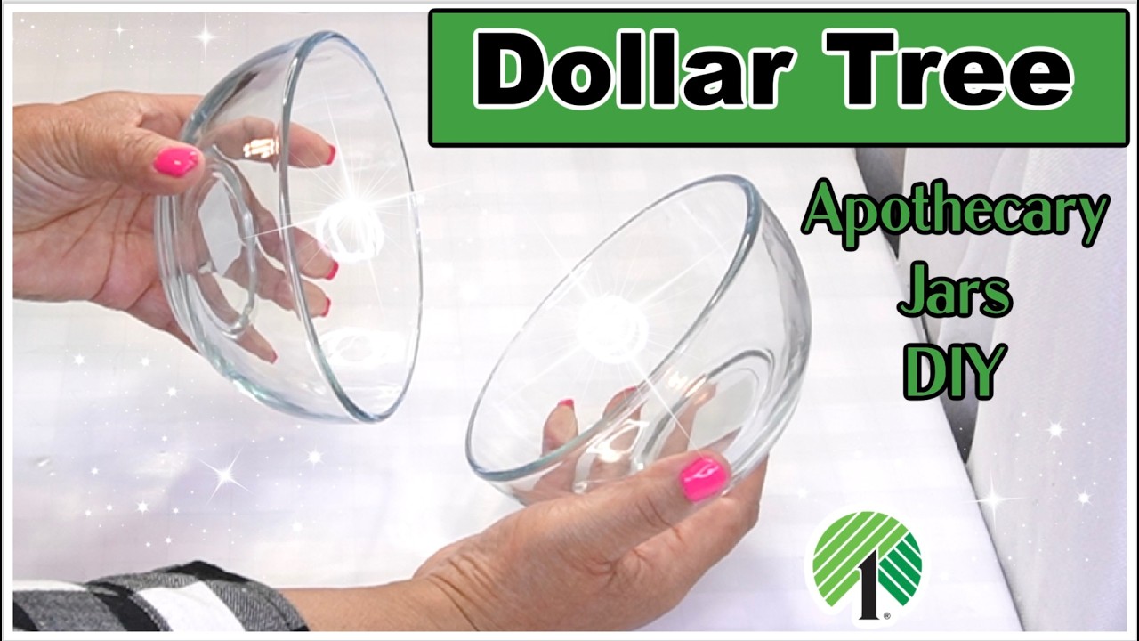 DIYDIY Dollar Tree Glam Apothecary Jars made from Glass Bowls!