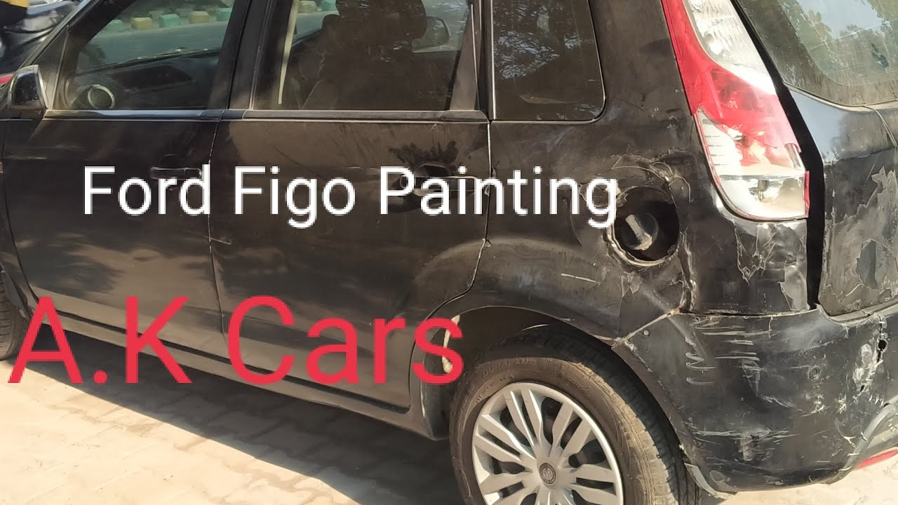 Black Ford Figo Painting  and Dainting.     A.K Cqrs lucknow Contact No.  9335903752