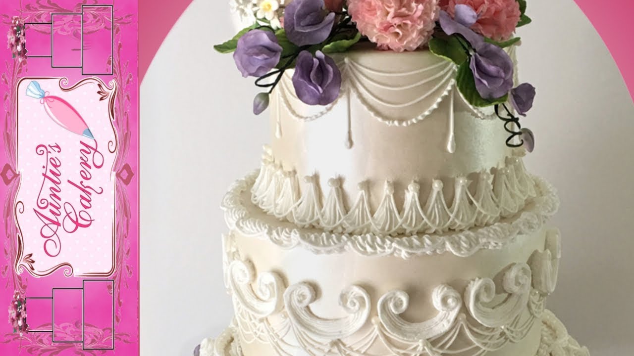 Spring Floral Wedding Cake Long tutorial- Lambeth style