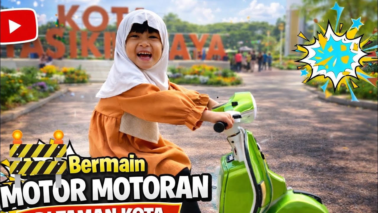 JENNAIRA KELILING TAMAN KOTA NAIK VESPA MINI | BERMAIN SAMBIL BERSENANG SENANG 🔥🥰