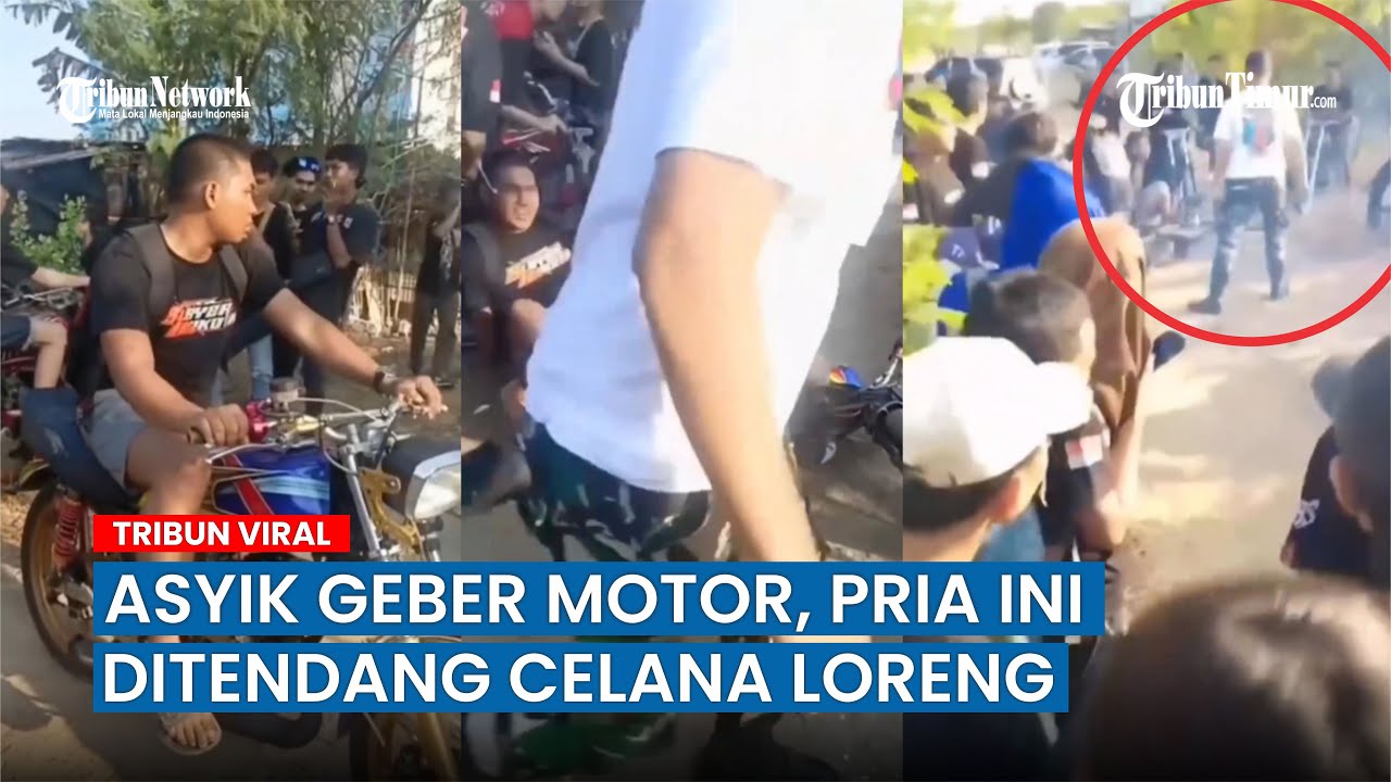 APES! Pemuda Ini Ditendang Pria Bercelana Loreng saat Geber Motor RX-King Hingga Jatuh