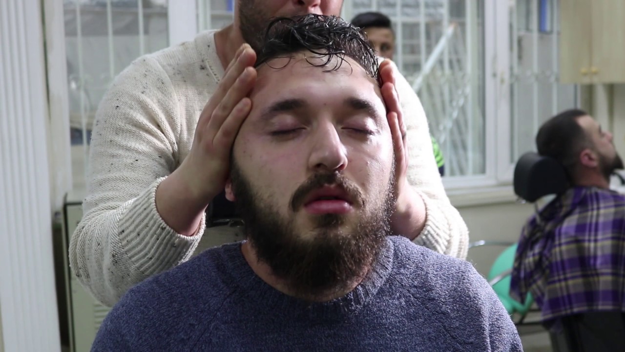 ASMR Turkish Barber Face,Head and Back Massage 21